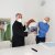 Maurizio Artale dona all'Arcivescovo un manufatto in vetro raffigurante il logo del Centro Padre Nostro